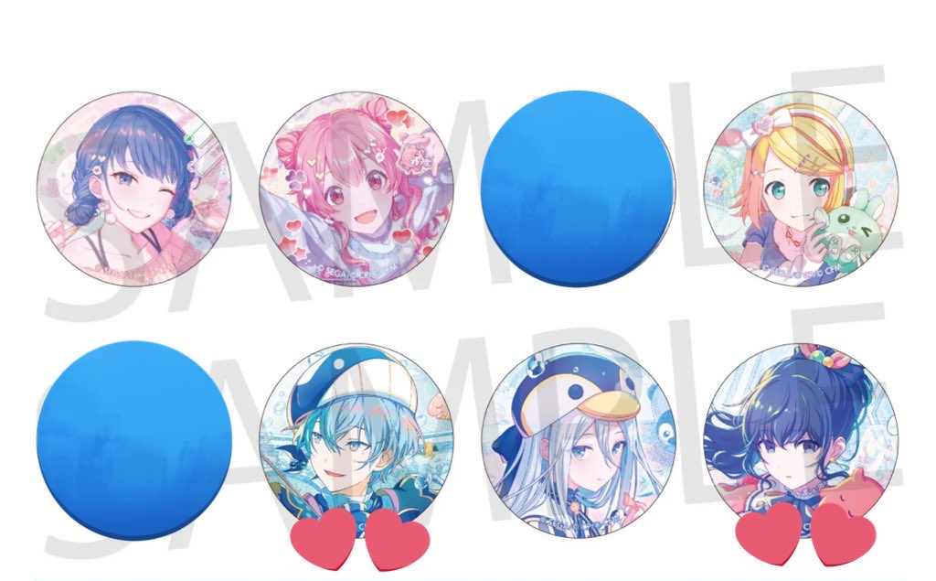 交換】プロセカ グリッター缶バッジ グリ缶 46B 譲: 遥 愛莉 リン 奏