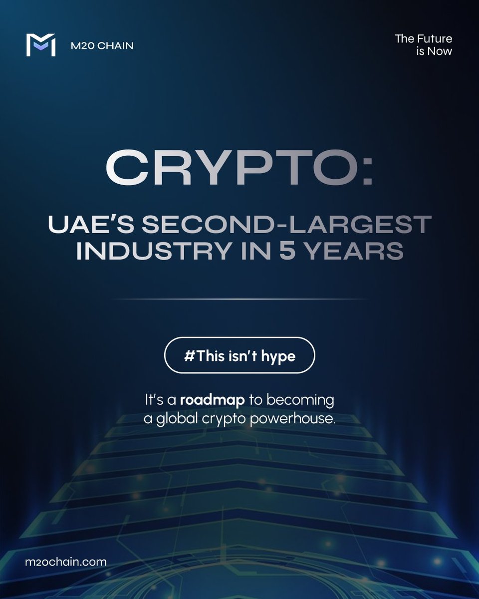 m20blockchain's tweet image. 🇦🇪 The UAE’s #crypto scene is poised for explosive growth 🚀

Institutional investor Chase Ergen predicts that in the next five years, #blockchain could become the second-largest industry behind oil, thanks to the UAE&apos;s pro-tech policies, clear regulations, and business-friendly…