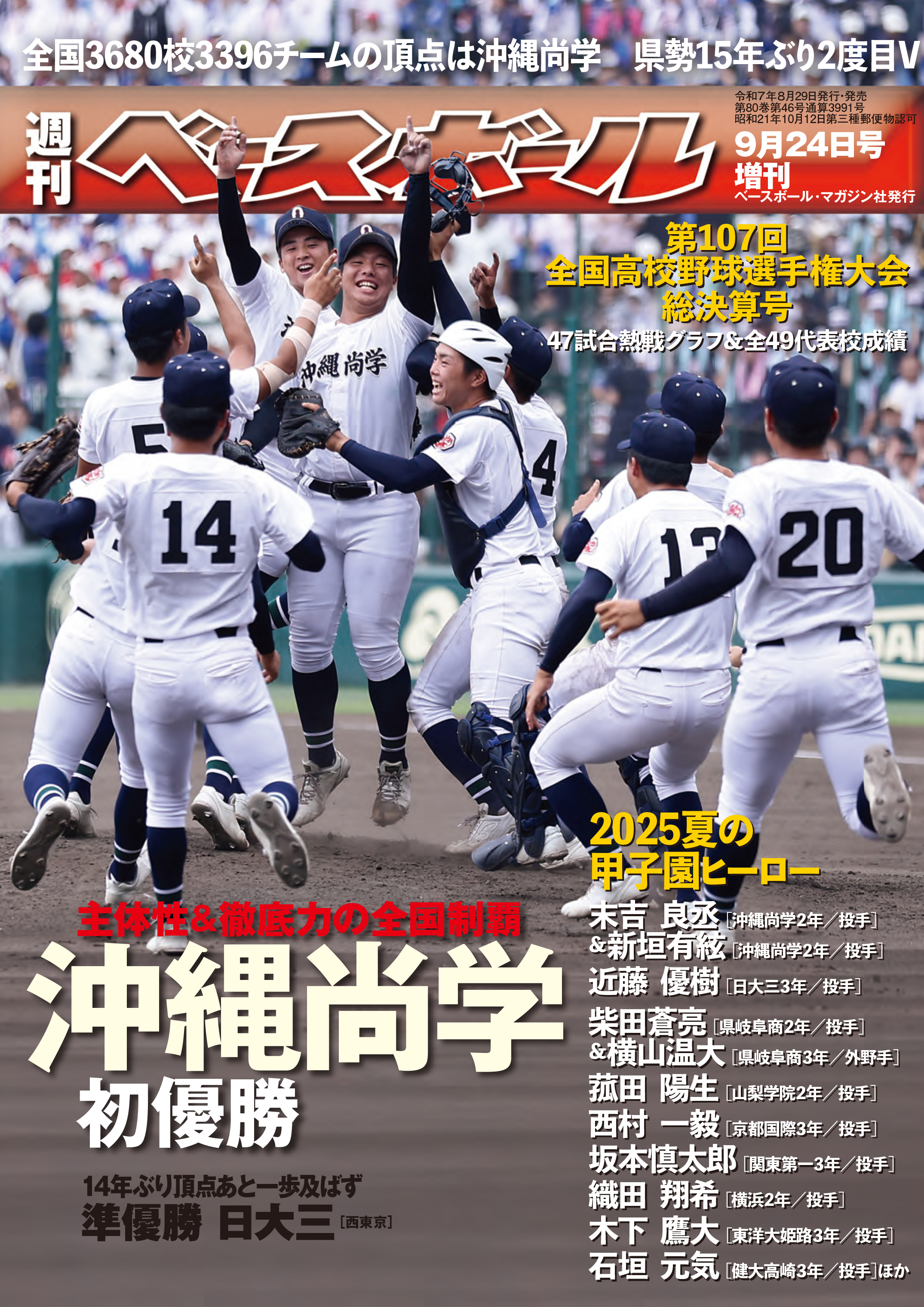 優勝記念！希少価値！高校野球決勝沖縄尚学 ユニフォーム 2025年S3枚セット 優勝記念！希少価値！高校野球決勝沖縄尚学 ユニフォーム 2025年