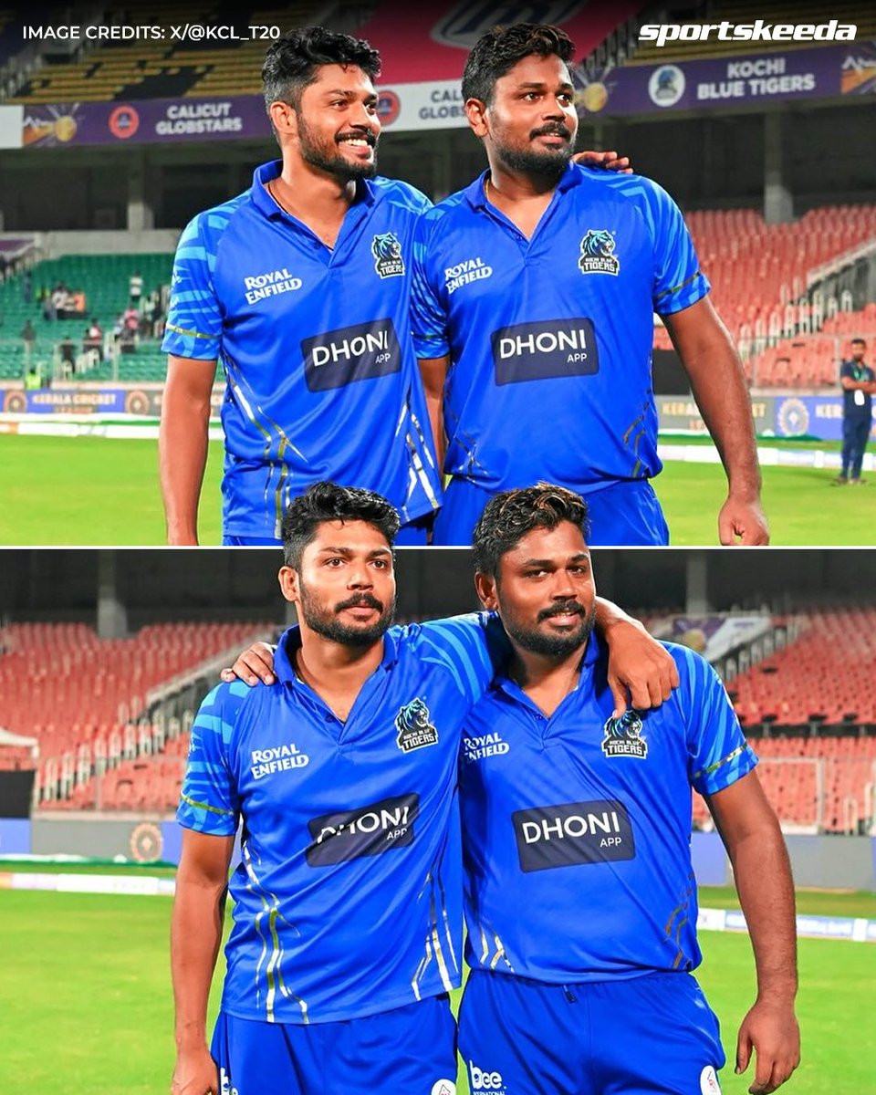Sportskeeda's tweet image. From brothers to teammates — Sanju &amp;amp; Saly Samson living the dream. ✨💙

#KCL #SanjuSamson #Sportskeeda