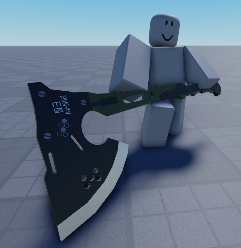 ThePotatoChrisp's tweet photo. [3d Model Pose] Here's a side by side for Kikoru Shinomiya's (Kaiju no 8) 03 Ax-0112 kaiju weapon model pose thing 

--all my models are made in roblox studio--

#roblox #robloxdev #3dmodel #KaijuNo8 #anime #manga #weapon #posing https://t.co/B65eT2iBit