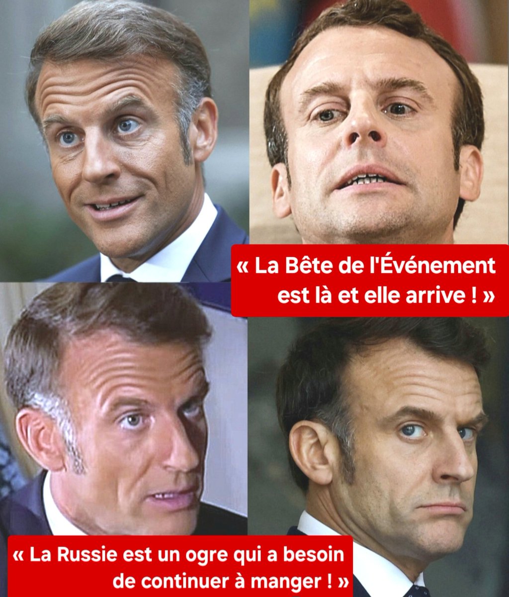 BAYROU N'EST QU'UN LAMPISTE.
🤪C'EST MACRON QU'IL FAUT MAINTENANT DESTITUER !
Dans tous les médias,ambassades, entreprises,associations,familles, groupes d'amis,et dans le monde entier, on a compris que Macron est un malade mental.
Sa place n'est plus à l'Élysée mais à l'hôpital.