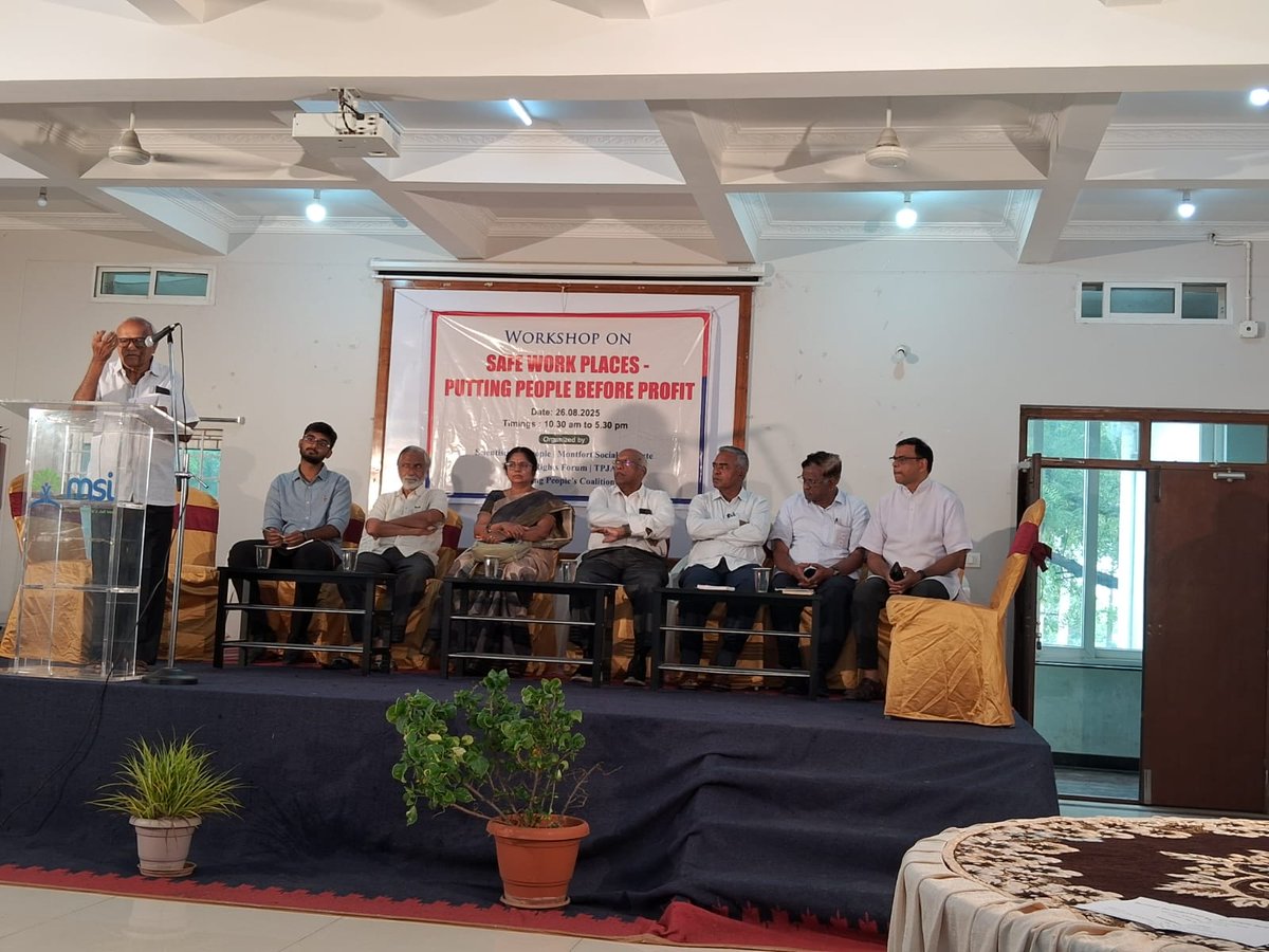 Bapatla Krishnamohan (bplkm) (@praja_snklpm) on Twitter photo *SEMINAR*
*ON SAFETY*
*WORKING CONDITIONS*
*IN INDUSTRIAL UNITS*
*Venue*: *Montfort Social Istitue(MSI)* CHURCH COLONY,
Beside UPPAL INDUSTRIAL Area RAMANTHAPUR
Date&TIME:
*26-08-2025* (*Tuesday*)
*10.00 am to 5.Pm*.
<a href="/IPRTelangana/">IPRDepartment</a>
<a href="/HRF_Humanrights/">Human Rights Forum</a> *SEMINAR*
*ON SAFETY*
*WORKING CONDITIONS*
*IN INDUSTRIAL UNITS*
*Venue*: *Montfort Social Istitue(MSI)* CHURCH COLONY,
Beside UPPAL INDUSTRIAL Area RAMANTHAPUR
Date&TIME:
*26-08-2025* (*Tuesday*)
*10.00 am to 5.Pm*.
<a href="/IPRTelangana/">IPRDepartment</a>
<a href="/HRF_Humanrights/">Human Rights Forum</a>