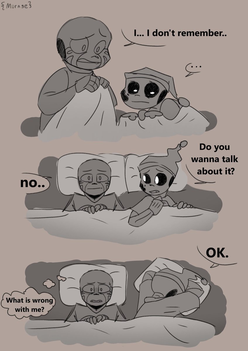 Imagine Error forgetting &amp; being unable to tell what happened a few hours/days before he went to sleep/rebooted, and this deeply concerns him because he doesn't know the reason and it feels like each time it gets worse and worse #errorsans #inksans #sansau #undertaleau #errorink