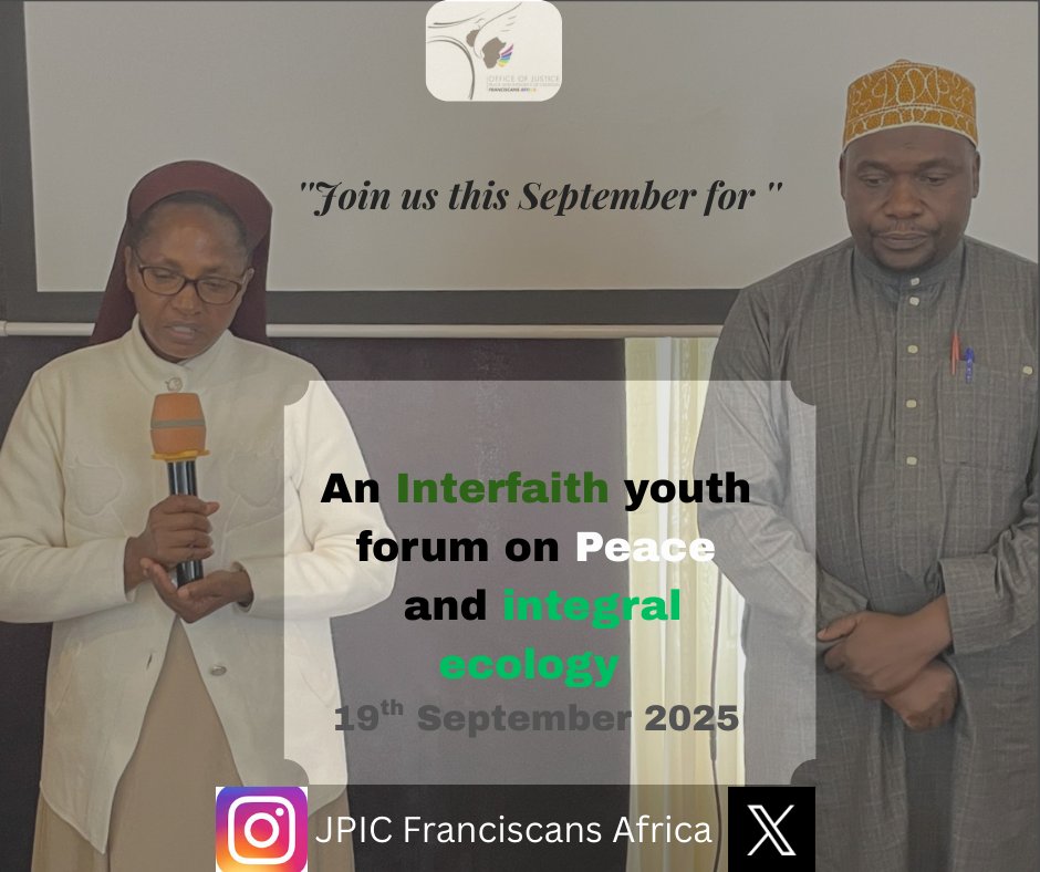 JPIC_FA's tweet image. This coming september we invite you all for an interfaith youth forum on peace and integral ecology, be part of the interfaith voice in advocating for peace, care of creation, renewable energy and Just transition. 
#InterfaithUnity #InterfaithYouthForum2025 #JPICFA