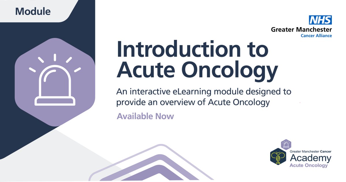 We’re proud to launch our Introduction to Acute Oncology E-Learning Module!

This free online resource, suitable for registered healthcare professionals, covers acute oncology topics such as oncological emergencies, treatment and much more...
Access it now via our website.