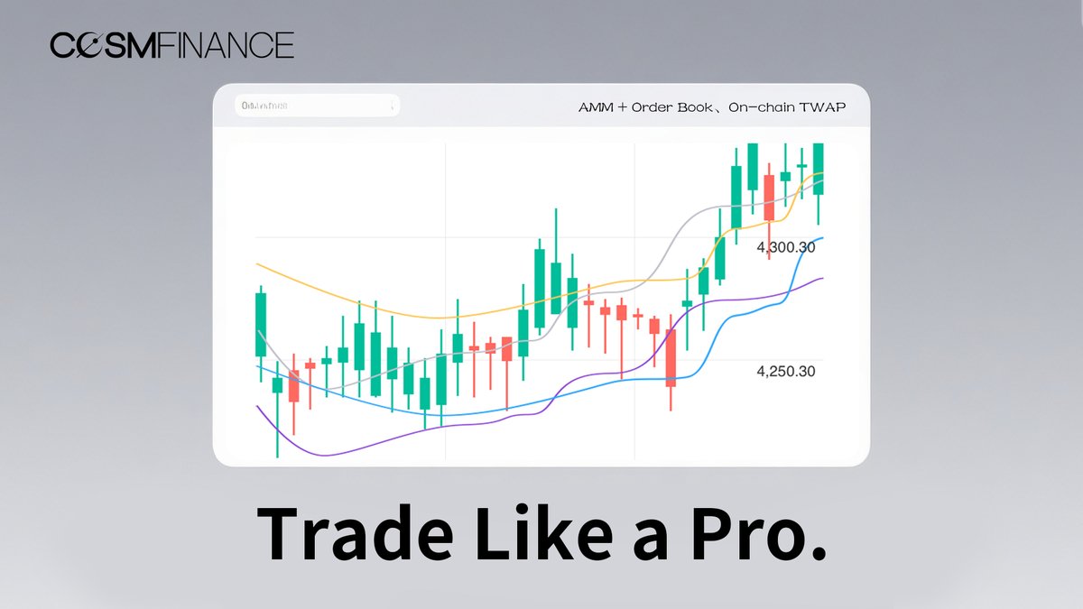 COSMFINANCE's tweet photo. The DEX you actually want to trade on.

CosmDEX merges AMM liquidity with a pro-grade order book and on-chain execution tools like TWAP—so your orders get the treatment they deserve.

Trade faster. Trade smarter. Own the outcome. https://t.co/BLXpBG3nrn