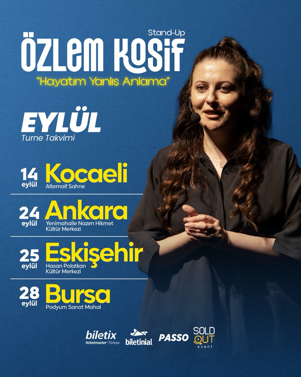 Özlem Kosif ile yeni sezonda yine sahnedeyiz.😇

Kendimize, birbirimize, hayata biraz gülerek bakmak için…

Görüşmek üzere. 💫

📍 Kocaeli, Eskişehir, Ankara, Bursa

#özlemkosif #hayatımyanlışanlama #standup #tekkişilikgösteri #kocaeli #eskişehir #ankara #bursa