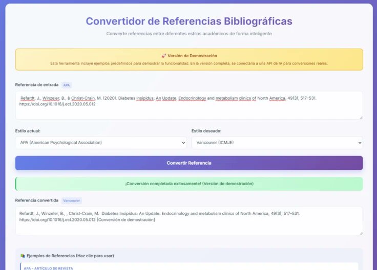 Convertidor de Referencias Bibliográficas mariamontanavivas.wordpress.com/2025/08/26/con…
 
📚entre 7 estilos diferentes 
🚀versión de demostración