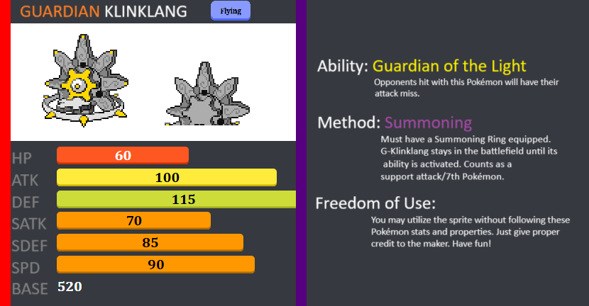 ImSoFakery's tweet photo. Introducing: Demonized/Guardian Pokemons! These Pokemons are summoned via Summoning Ring and pack a punch! but there's a catch! They don't last long in battles via summoning conditions #Fakemon #Fakepokemon #Pokemon #PixelArt #Sprites #Klinklang #RegionalForm #Free2Use https://t.co/F554YLVkmN