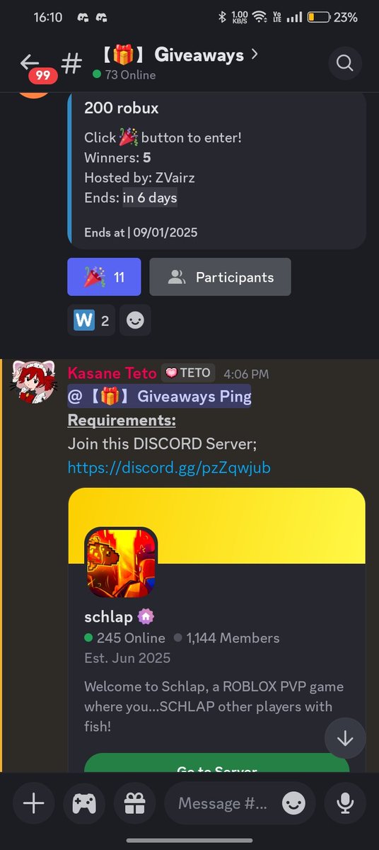 I've started MULTIPLE giveaways in Skully's discord server aswell. JOIN UP! PICK A SIDE!!!
discord.gg/HP5VRk5H