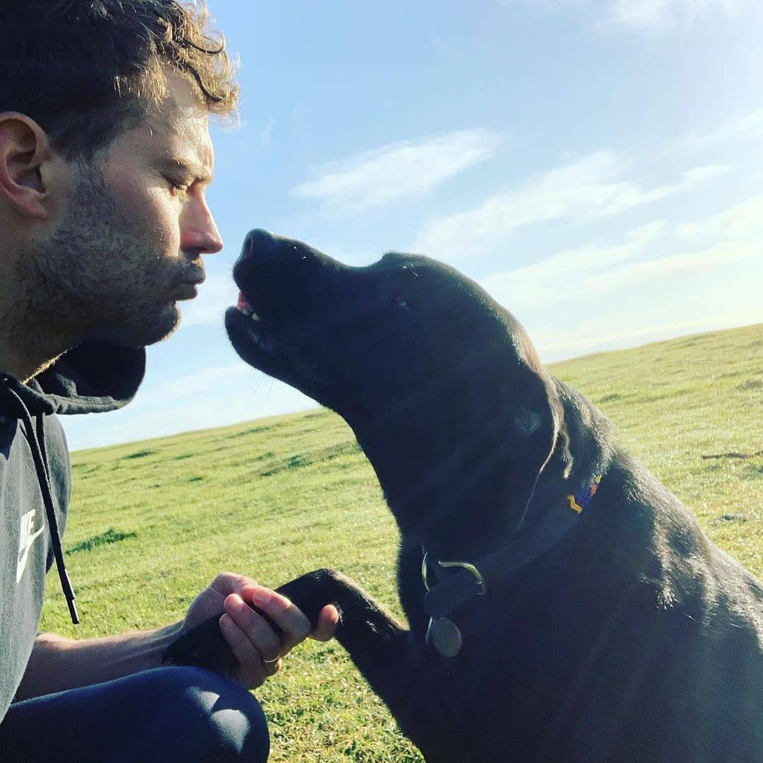 JamieDFanAc's tweet image. Happy Tuesday and Happy #NationalDogDay #JamieDornan #Lenny