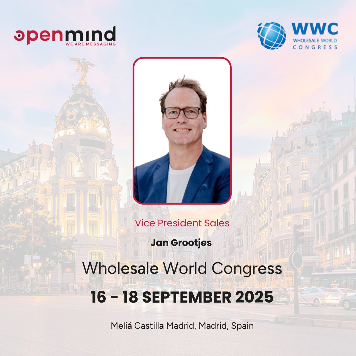 Openmind_Ntwks's tweet image. ✈️ Openmind Networks is coming to Wholesale Congress Series in Madrid next month!

👋 If you&apos;re attending, make sure to reach out to our #messaging experts! 👇 

🔗 forms.gle/Y1tmGWfJwjaRme…
📧 events@openmindnetworks.com

#WeAreMessaging #WeAreOpenmind #WWC2025