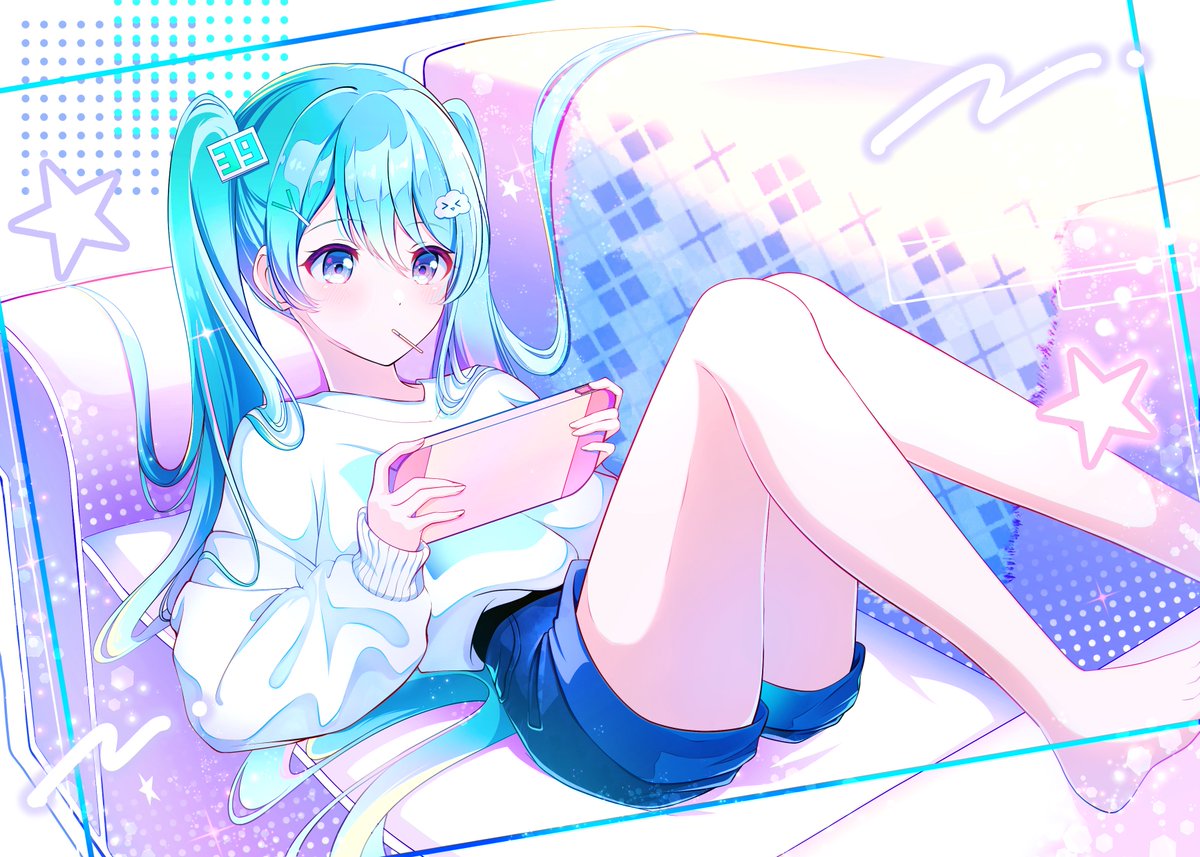 skeb納品いたしました！
リクエストに加えブーストまでありがとうございました😭🫶
ポップなミクちゃ描くの楽しかった(´˘`＊)
 #Skeb
 #初音ミク