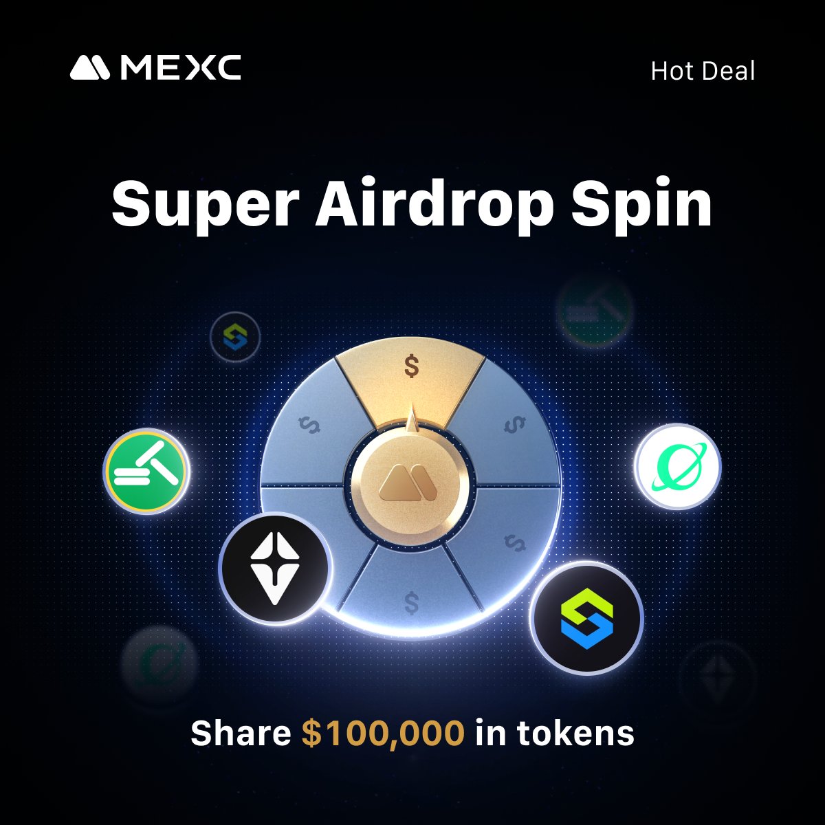 MEXC_Listings's tweet image. 🎉 #MEXC Super Airdrop Spin Online Now 🎉

🎁Prize Pool: $100,000 in tokens
📅 Event period: Aug 26, 10:00 (UTC) - Sep 1, 10:00 (UTC)

👉Join now: 
mexc.com/landings/SPOT_…