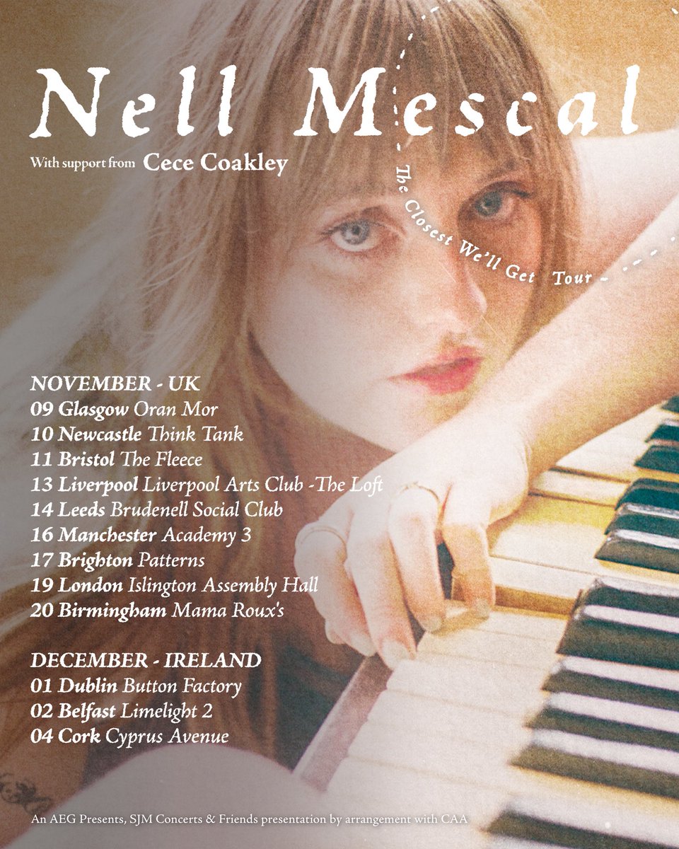 TOUR PRESALE TOMORROW🫣weeeee sign up to my mailer for early access tomorrow morning🦋🦋🦋🦋🦋🦋 nellmescal.com/mailing-list