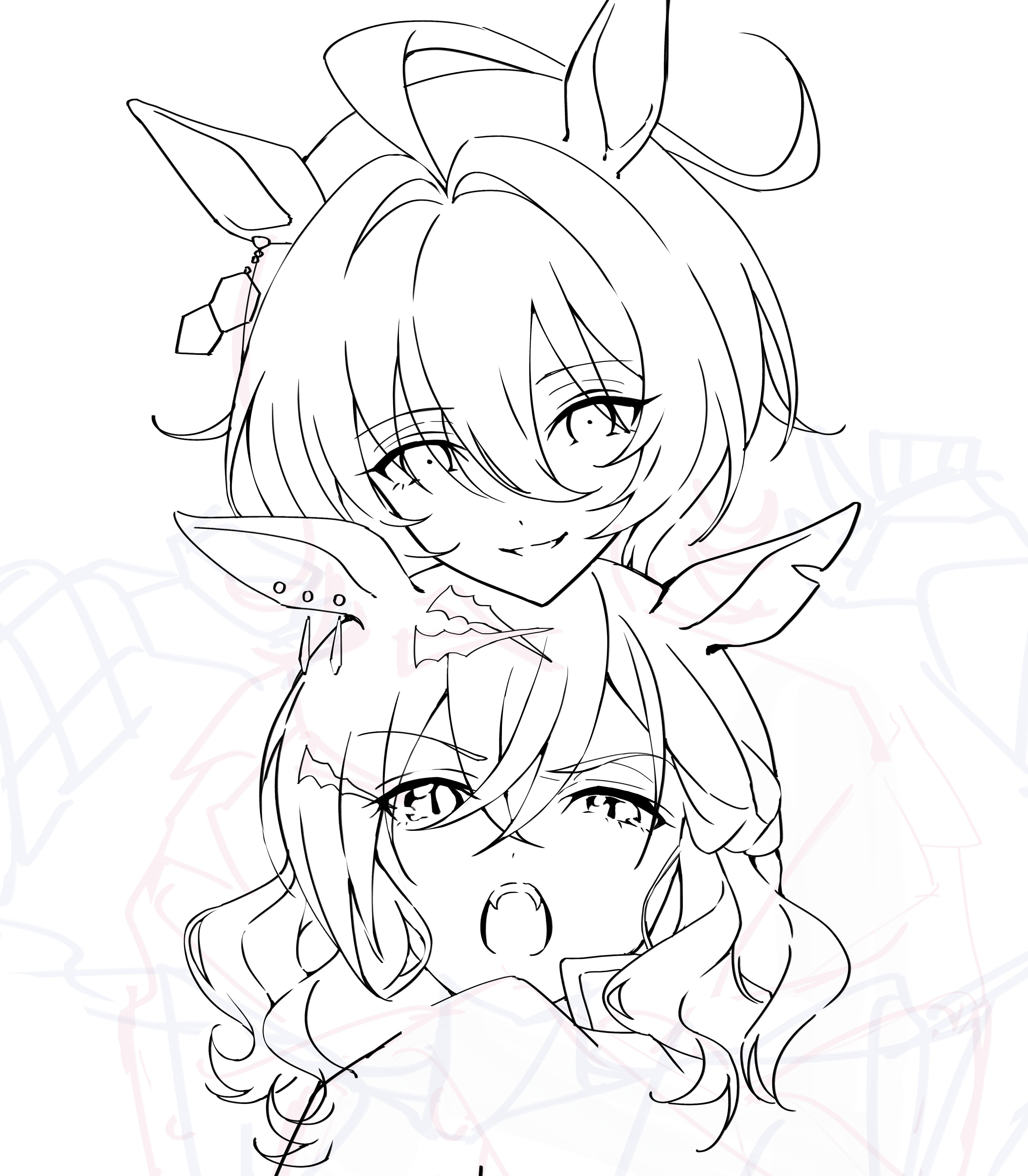 イラスト　原画　ホムチェンコ・アンナ 「トロピカル」 最近色塗り迷子あんど帽子の下どうなってるんだろね artwork by