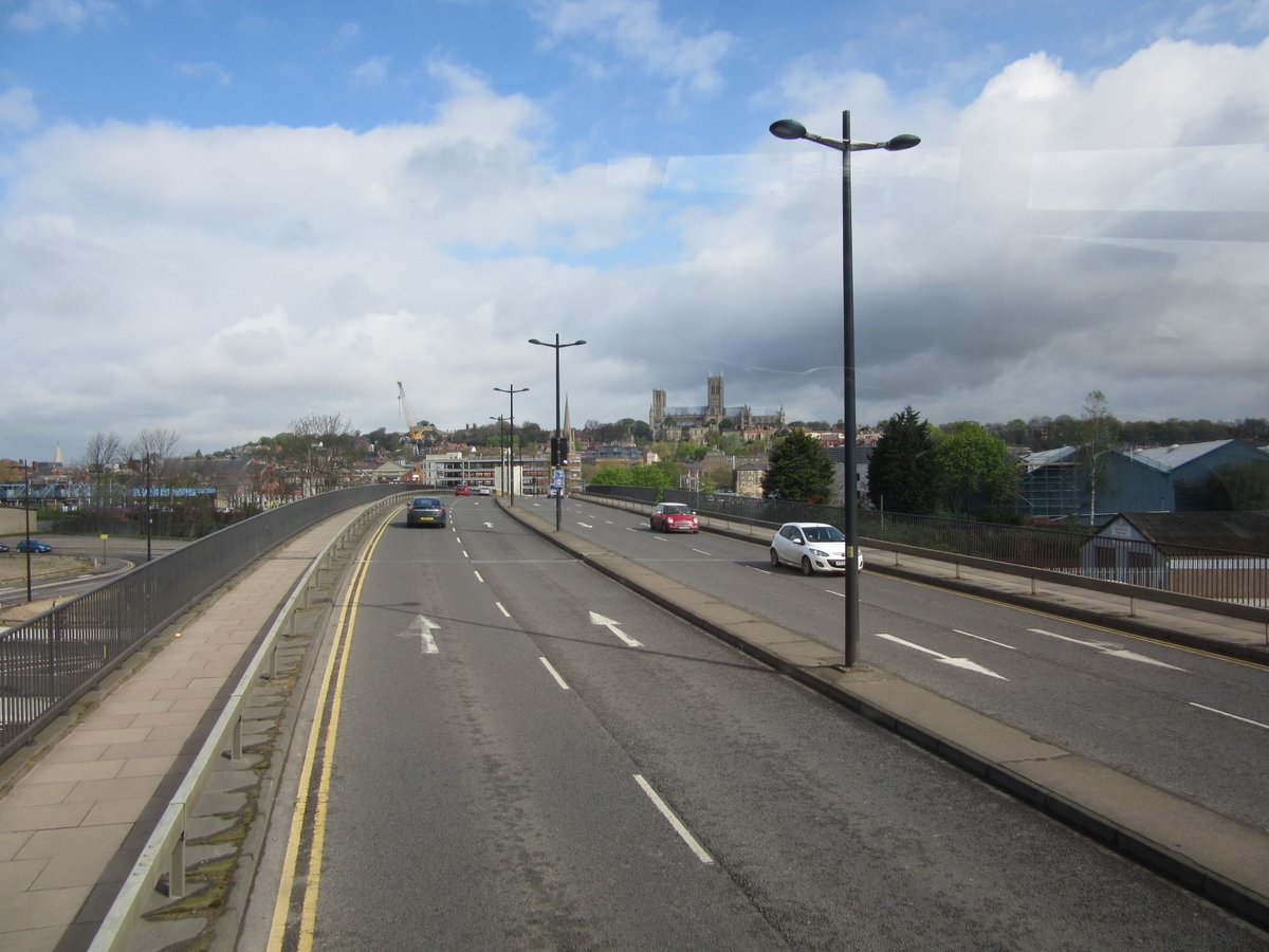 Pelham Bridge in #Lincoln, pictured here in 2017, has been carrying traffic for 68 years. Andrew Walker of SoL looks back at its construction and official opening in 1958, in <a href="/Hello_Lincoln_X/">Hello Lincoln</a>    bit.ly/4mTQ2hs