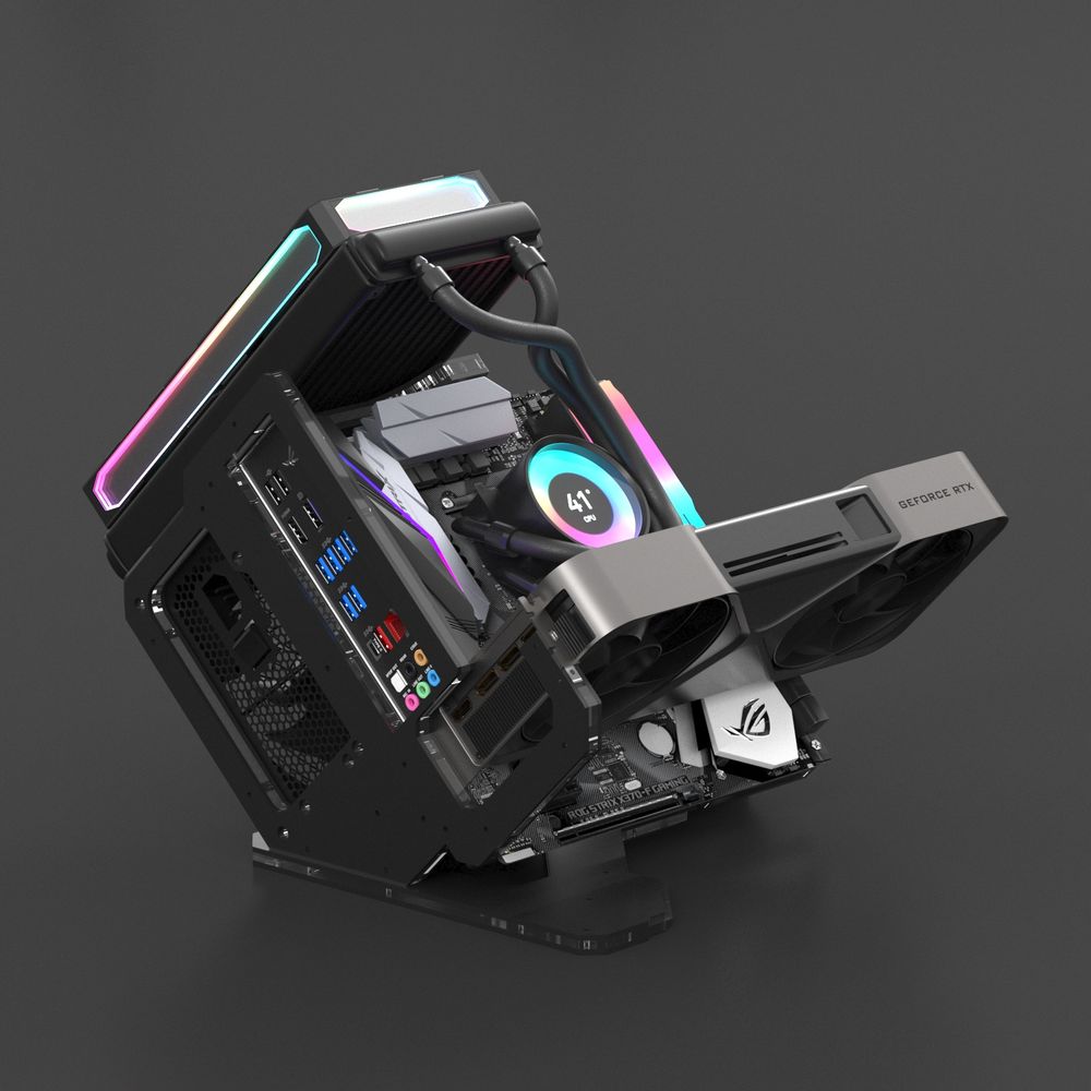 GEEEK斜め設置オープンフレームケースのMICRO-ATXモデル登場 GEEEK