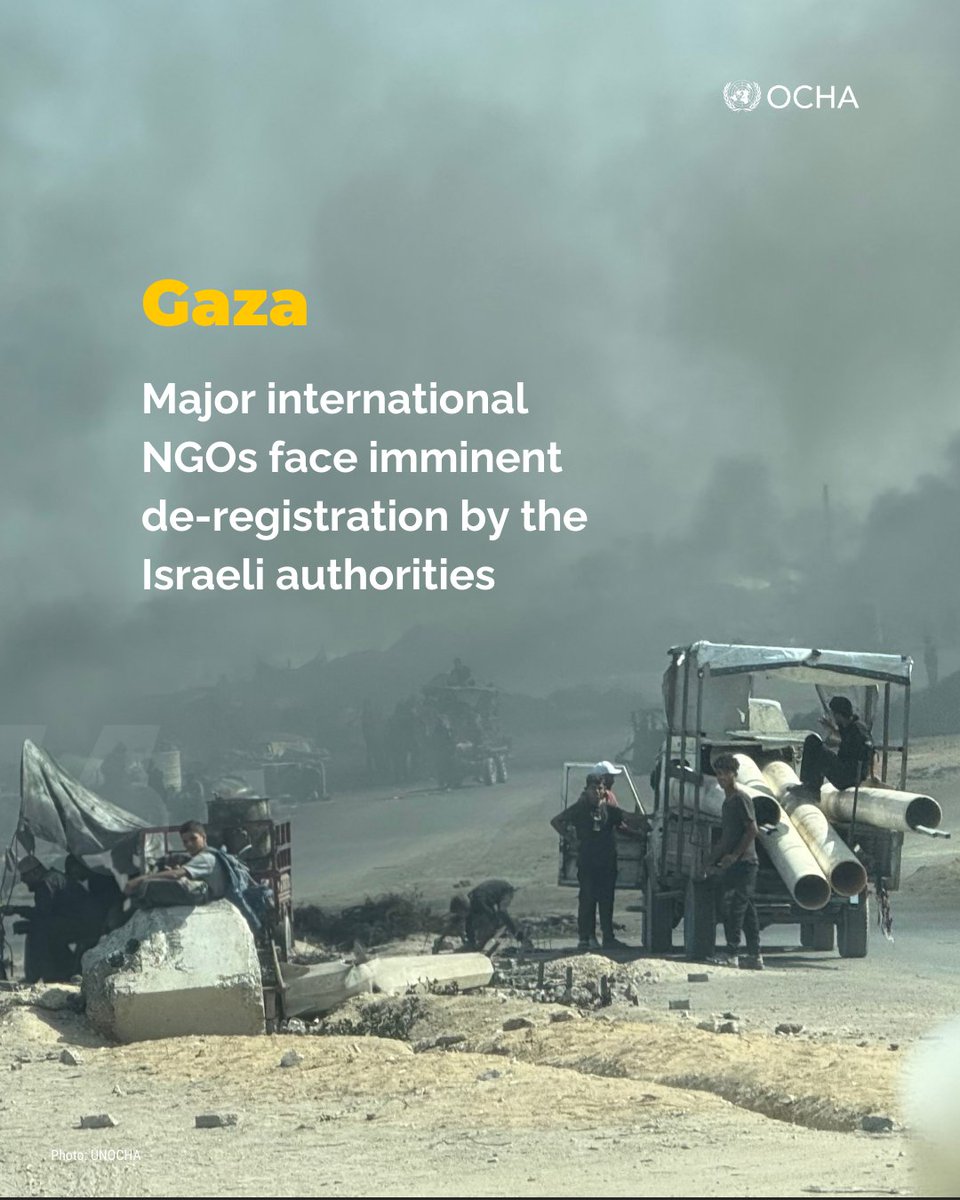 Over 100 international NGOs have raised the alarm over increasing obstructions by Israeli authorities on the delivery of humanitarian aid to #Gaza.

Some of them have already been issued a seven-day de-registration ultimatum.

Latest update on Gaza: tinyurl.com/3m7n6tw9