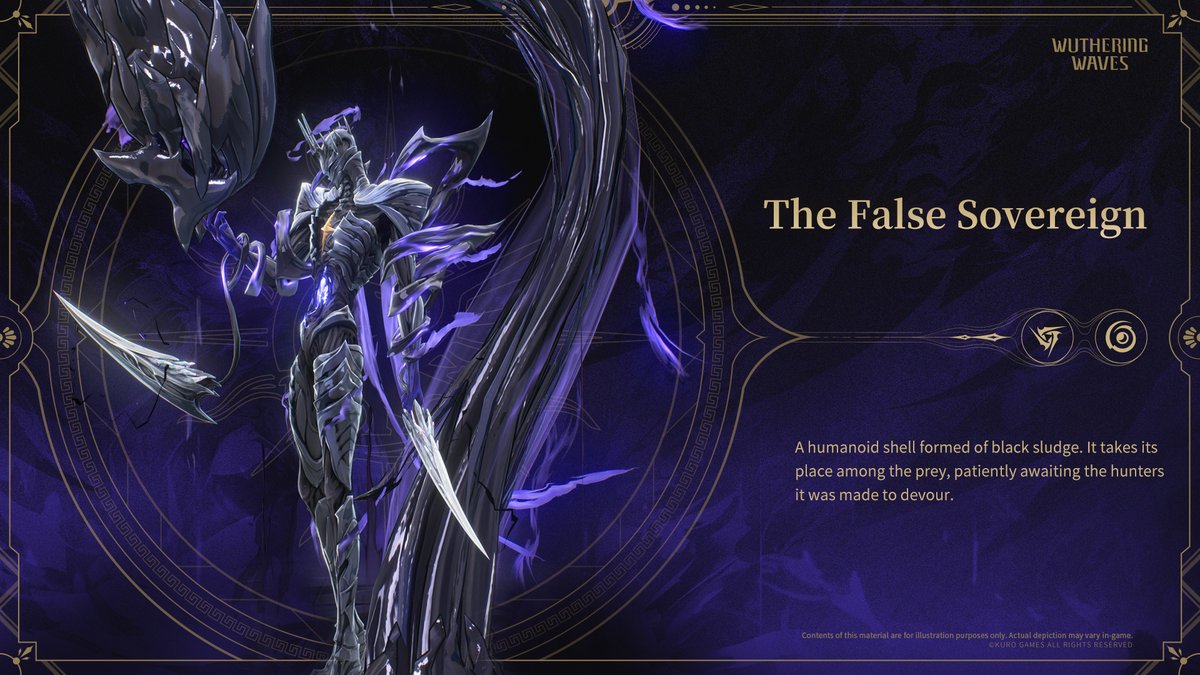 Wuthering_Waves's tweet image. Post-Lament Anthropocene: Enemies — The False Sovereign

A humanoid shell formed of black sludge. It takes its place among the prey, patiently awaiting the hunters it was made to devour.

Check the link for more information: wutheringwaves.kurogames.com/en/main/news/d…

#WutheringWaves