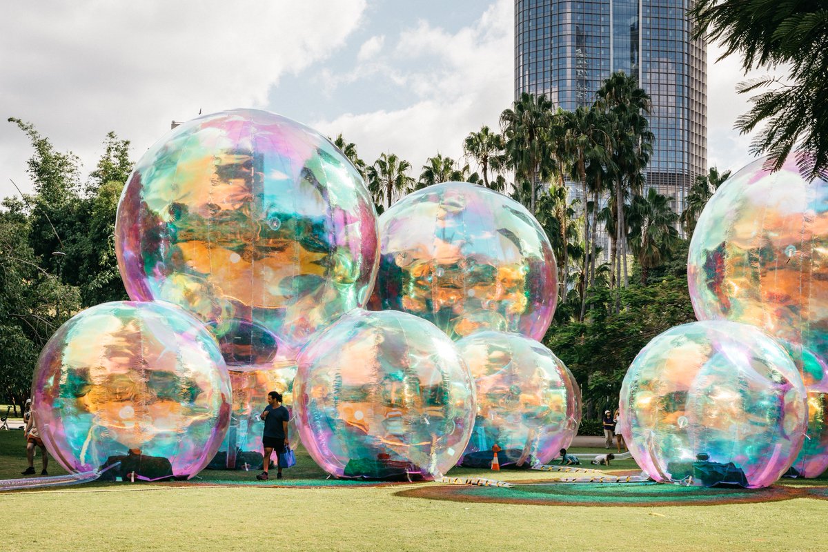 Rain or shine, Bubbletecture to bring joy to St Helier from this Thursday 28 August! 🫧

IFC2 will be transformed into a free public art project featuring light, sound &amp; colour. Find out more about the artwork and programme of events via our website: arthousejersey.je/our-work/bubbl…