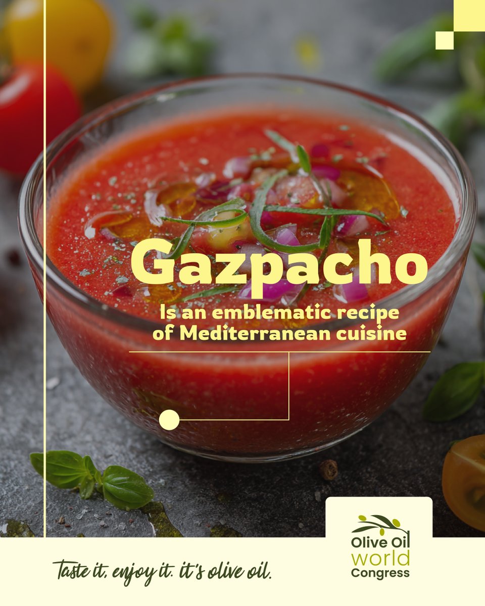 Gazpacho with EVOO is the perfect refreshing dish for summer. It combines flavour, tradition, and health benefits in every spoonful. Have you tried it yet? 🍅🫒

#Gazpacho #OliveOil #EVOO #HealthySummer