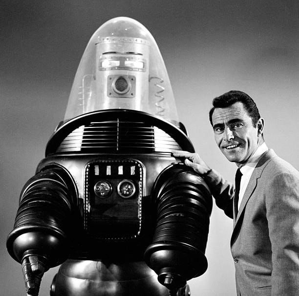 Rod Serling and Robby the Robot.