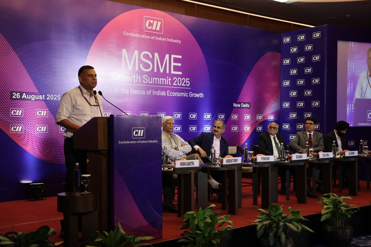 DCMSME (@dcmsmeoffice) on Twitter photo During the CII MSME Growth Summit 2025, Dr. Rajneesh, Additional Secretary and Development Commissioner (MSME), Ministry of MSME, emphasized the crucial role of MSMEs and the Ministry’s contribution to India’s economic growth through its various schemes and initiatives. 
AS & DC During the CII MSME Growth Summit 2025, Dr. Rajneesh, Additional Secretary and Development Commissioner (MSME), Ministry of MSME, emphasized the crucial role of MSMEs and the Ministry’s contribution to India’s economic growth through its various schemes and initiatives. 
AS & DC