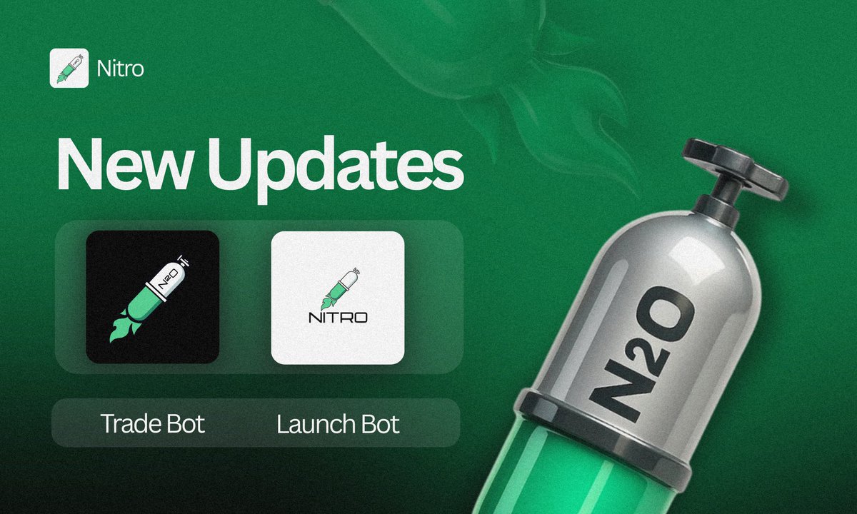 Trade moves fast. Nitro moves faster. Here’s what just dropped:

1⃣Cleaner interface and crystal-clear error messages. No more confusion.
2⃣Referral earnings show right in the bot
3⃣Trade alerts always on.
4⃣Buys &amp; sells in under 3 seconds, blink and you’ll miss it.

Builders:
