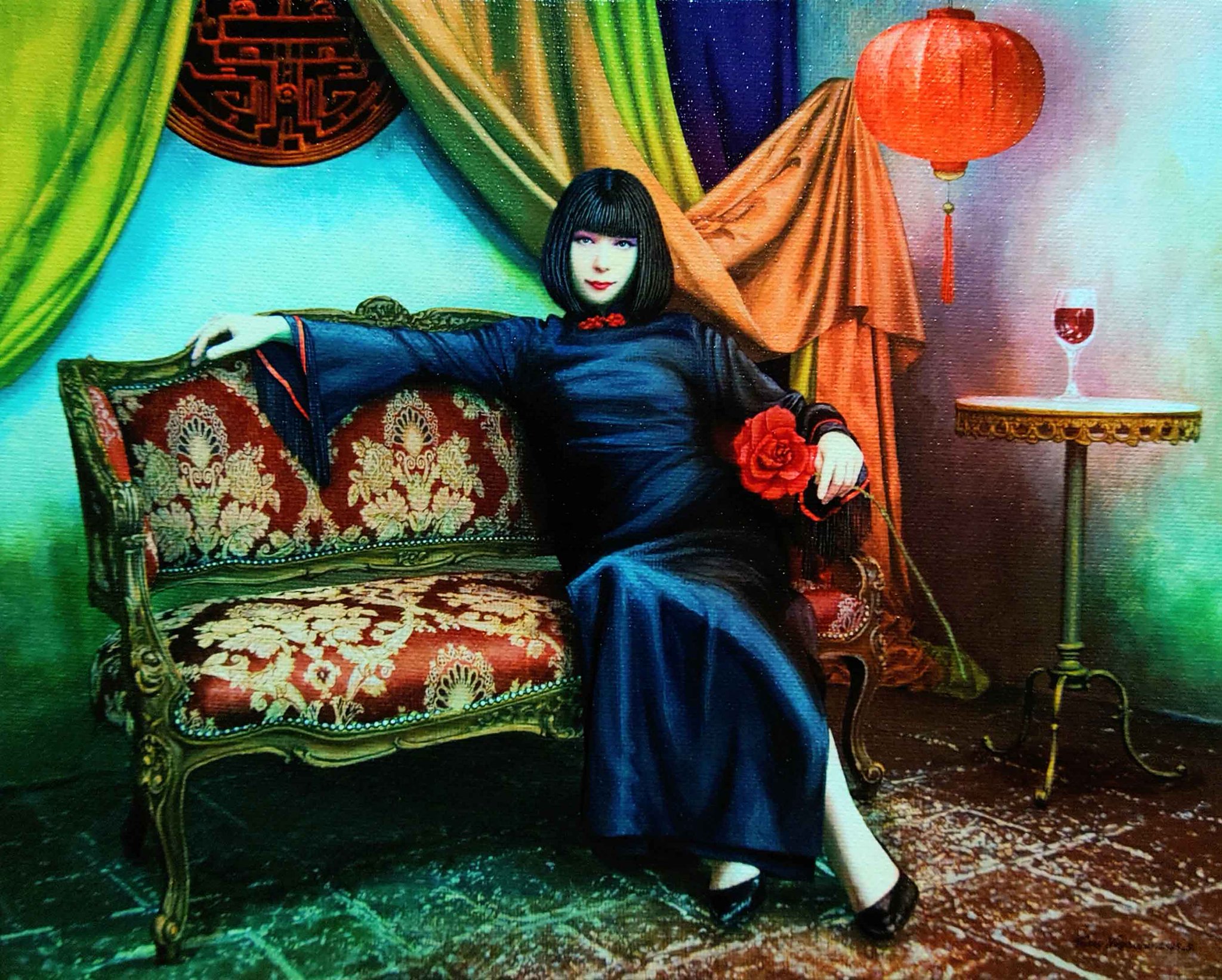 【淡い儚い夢】油彩画　作者不詳 新作 色鉛筆画 『あなたの優しさに包まれて』sold out Xの方がご