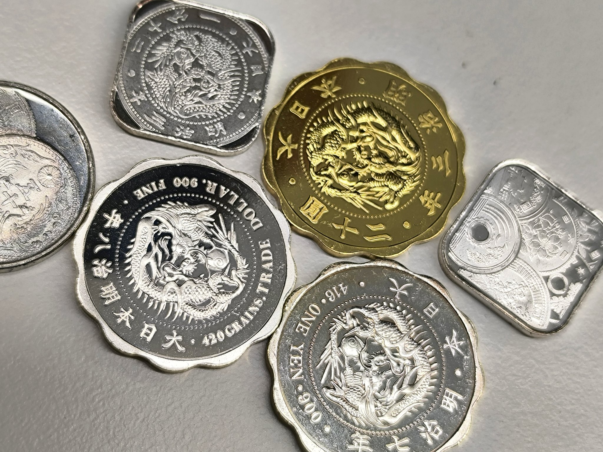 タイ 鶏血銀貨 トクー銀貨 バレットマネー 大型銀貨 古銭 骨董