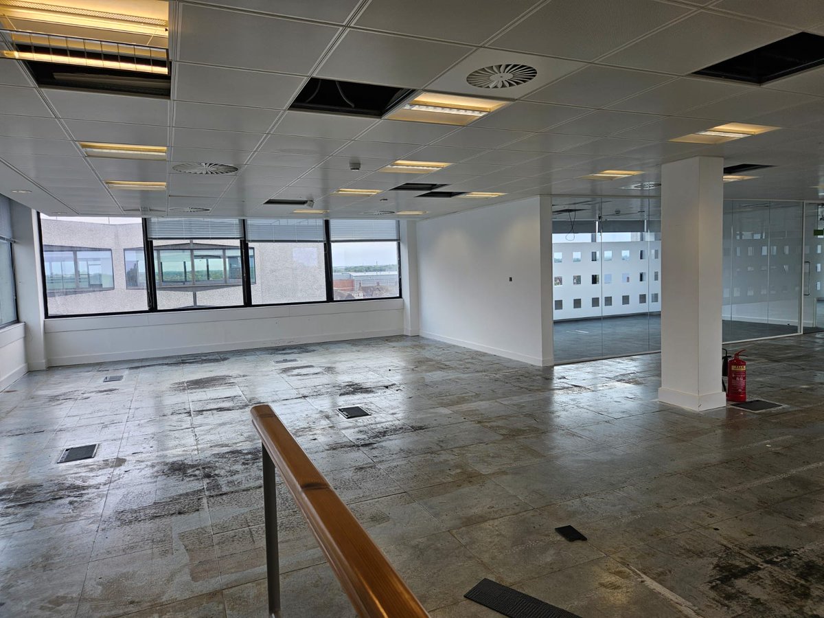 Last week saw the start of our latest #fitout project. Works include - strip out, new LED lighting, installation of CAT 6 data cables, move existing floor boxes to suit new layout, form new meeting room, alterations to existing breakout area, redecoration, new flooring #workspace