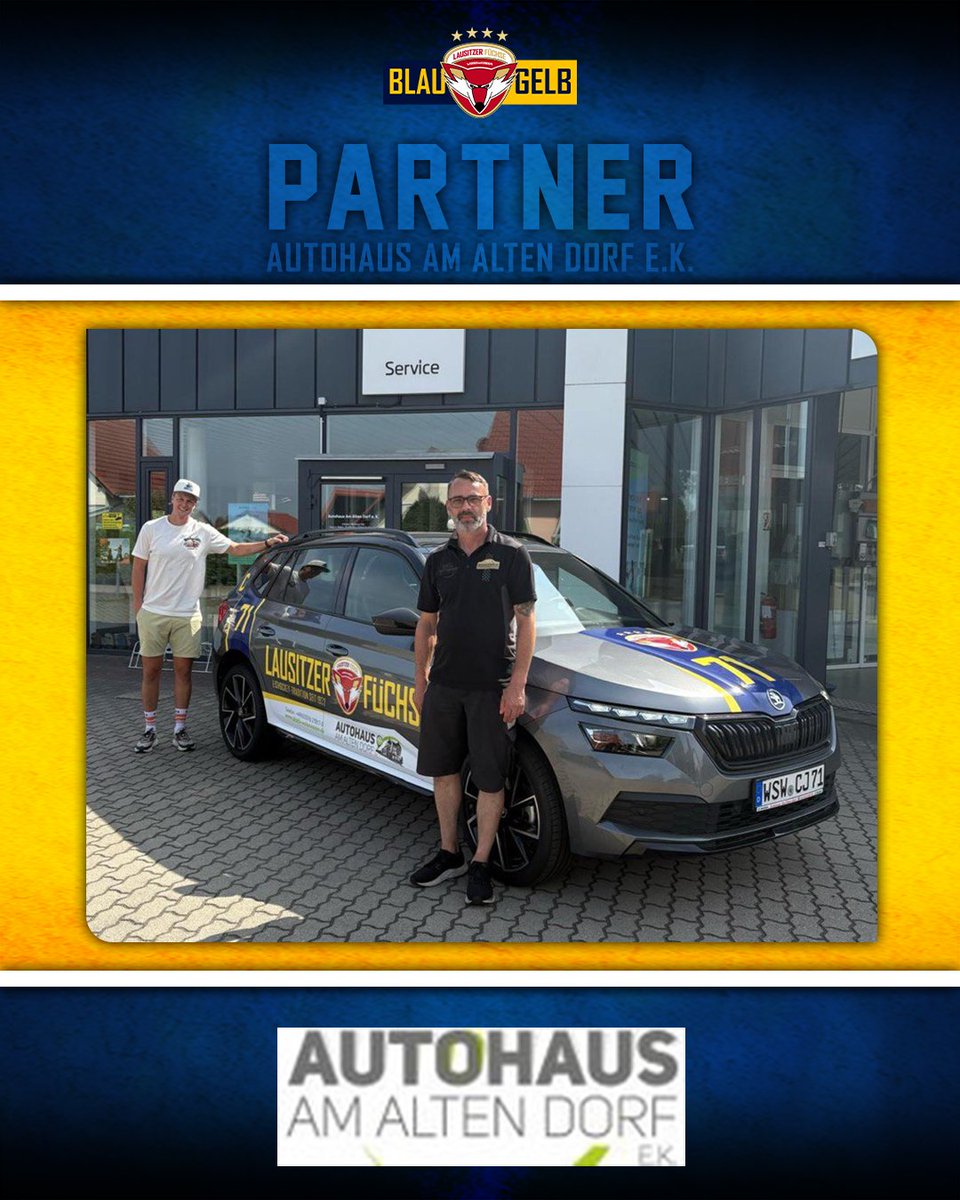 lausitz_fuechse's tweet photo. Auch unser Spieler Clarke Breitkreuz freut sich über ein neues Fahrzeug.
Ein herzliches Dankeschön an Autohaus am alten Dorf e.K. f��r die großartige Unterstützung 🙏
Wir wünschen Clarke allzeit gute Fahrt! 💪

#lfx #lausitzerfüchse #weißwasser #hockeytown #eishockey #foxnews https://t.co/a1KI3m2AsH
