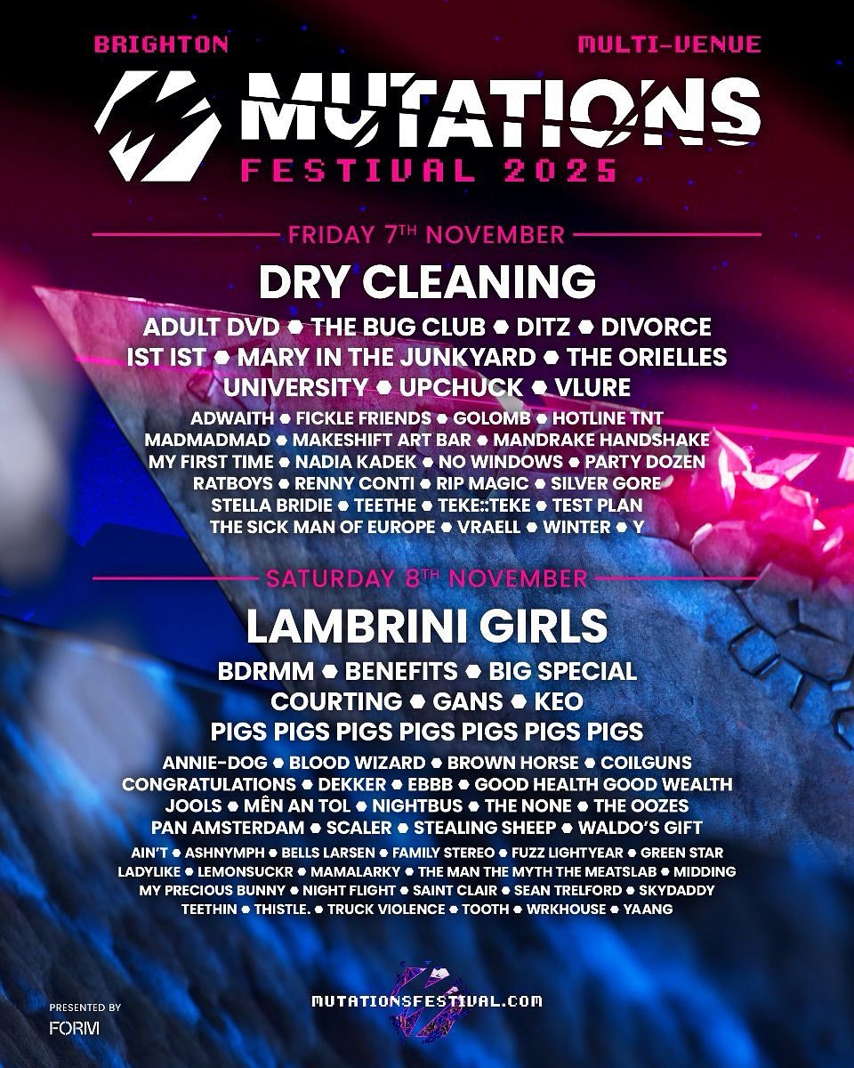 bdrmm (@smellybdrmm) on Twitter photo Stoked to have been added to this mega crazy lineup for <a href="/mutationsfest/">MUTATIONS</a> in Brighton. Can taste those seaside chips already! We play Saturday 8th November. Tickets go on sale this Friday. Don’t miss out! 👻 Stoked to have been added to this mega crazy lineup for <a href="/mutationsfest/">MUTATIONS</a> in Brighton. Can taste those seaside chips already! We play Saturday 8th November. Tickets go on sale this Friday. Don’t miss out! 👻