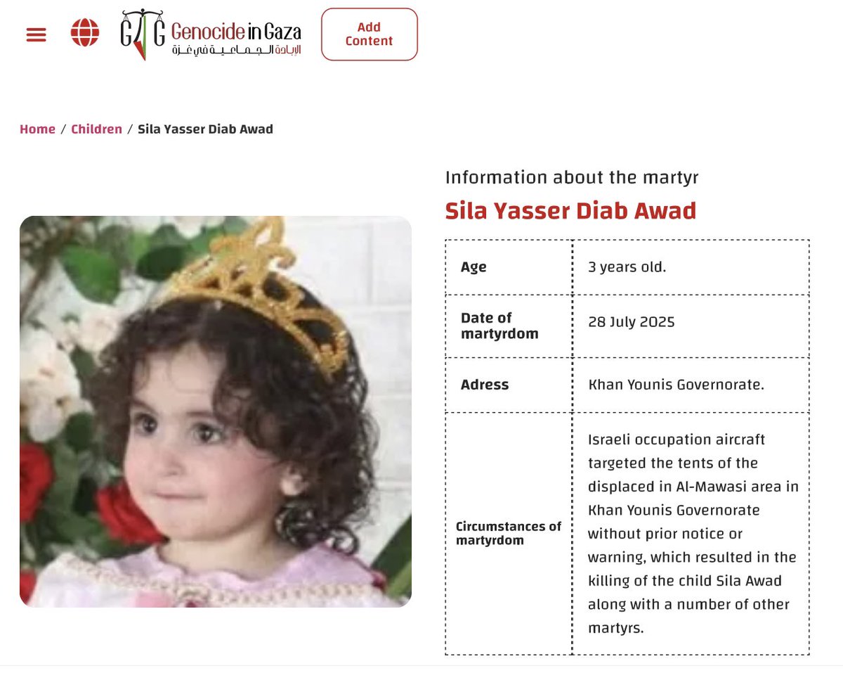 This 4 year-old girl, Sila Awad, was killed by Israel in Khan Younis area on July 28

Same day that this UK spy plane was giving intel on same area to Israeli military in real-time

Are you okay with your taxes paying for blowing kids into pieces?

How long will you tolerate it?
