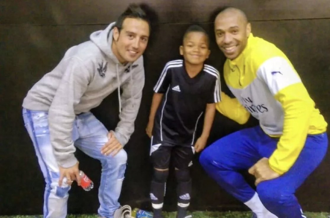 TrollTouchline's tweet photo. Rio Ngumoha was in Arsenal Academy. Here are photos of him with Santi Carzola and Thierry Henry 🤯😳 https://t.co/gqHiahA5Vf
