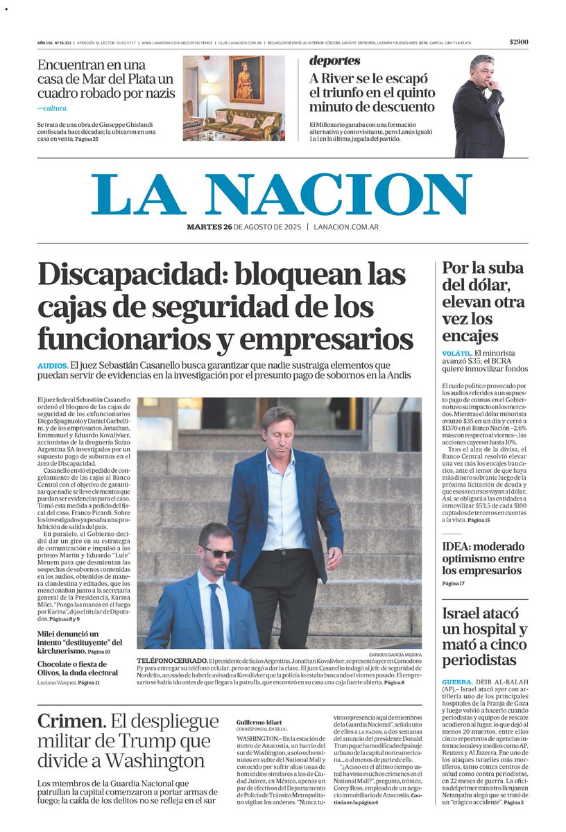 #BuenDía y #BuenMartes para todos!!! 
Te presentamos las portadas de los diarios del #Martes 26/08/2025 #26deAgosto #26agosto2025 #26A.

#Clarin 
#LaNación 
#Página12