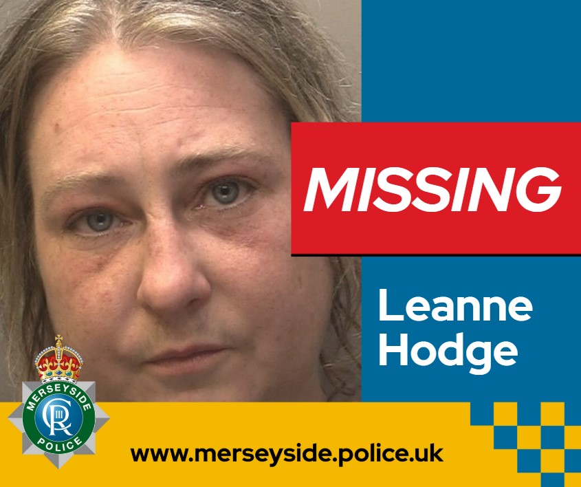 Merseyside Police (@merseypolice) on Twitter photo We're appealing for help in finding a missing woman in Liverpool. Leanne Hodge, 42, was last seen in Liverpool city centre at 10.30am on Fri 15 Aug. Please pass on sightings via our form: orlo.uk/9aDVS or any other information to <a href="/MerPolCC/">Merseyside Police Contact Centre</a> or 101 orlo.uk/68vCe We're appealing for help in finding a missing woman in Liverpool. Leanne Hodge, 42, was last seen in Liverpool city centre at 10.30am on Fri 15 Aug. Please pass on sightings via our form: orlo.uk/9aDVS or any other information to <a href="/MerPolCC/">Merseyside Police Contact Centre</a> or 101 orlo.uk/68vCe