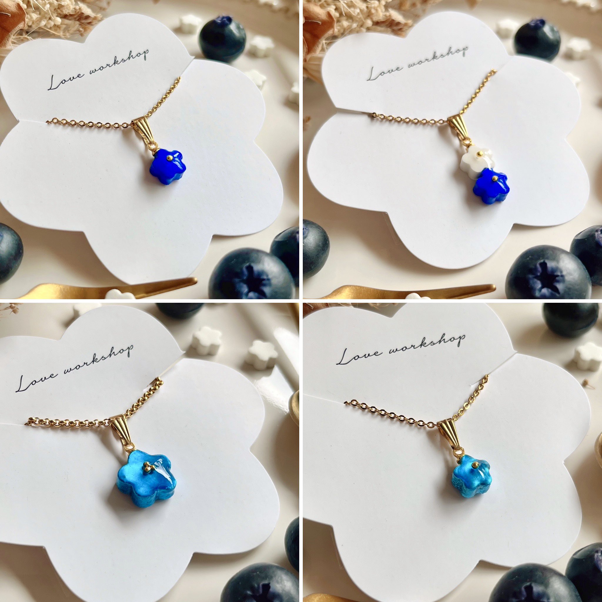 loveハンドメイド品 loveworkshop（らぶわーくしょっぷ）＊陶器風お花のアクセサリー