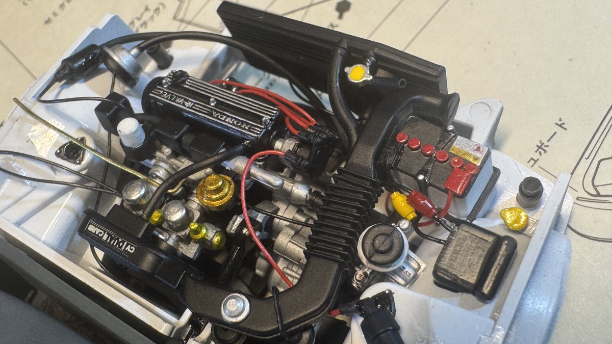 マウントOK！心臓が入ったで😀
#タミヤ #プレリュード