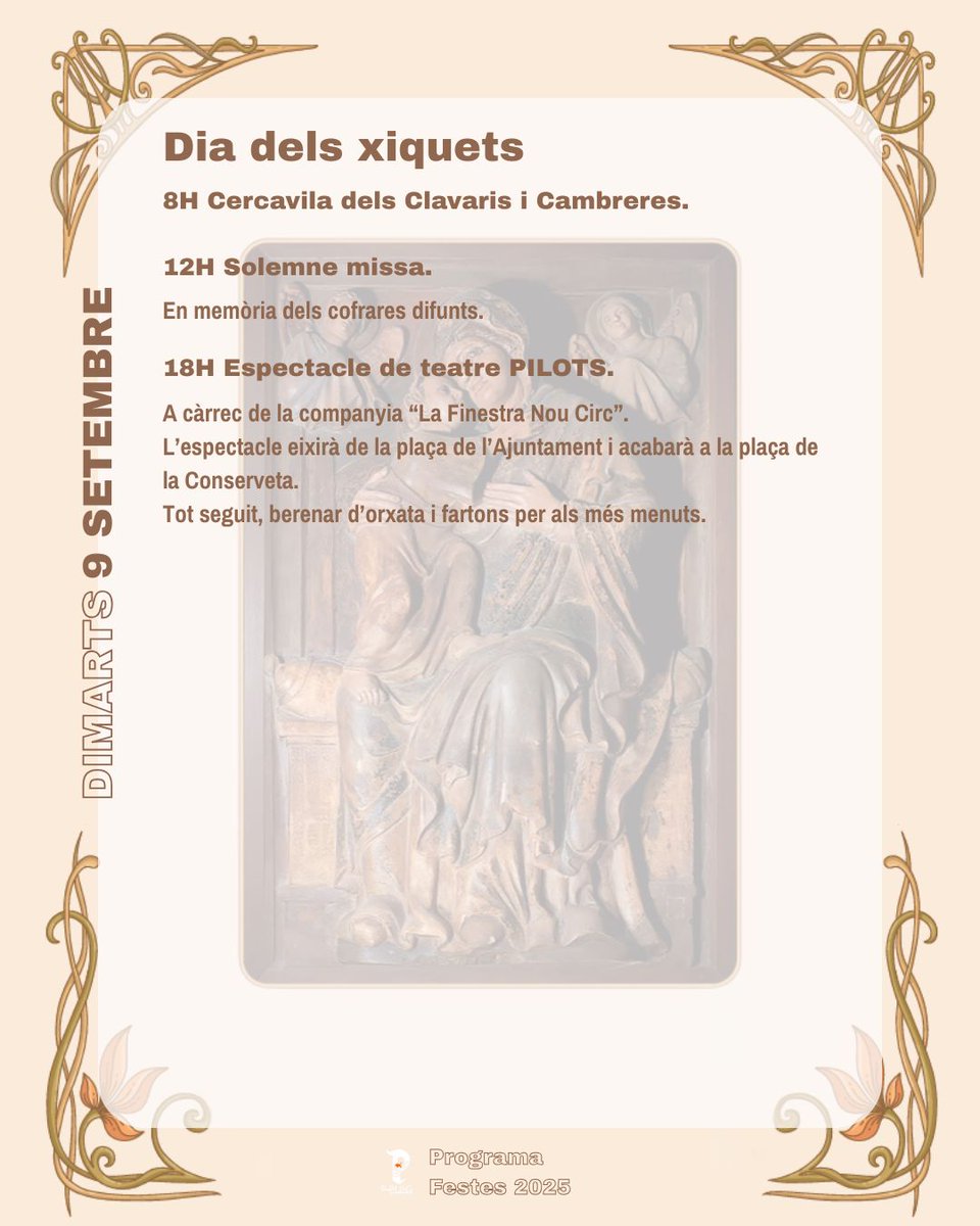 ¿Te has quedado con ganas de saber más?

🔍 Continua 𝗱𝗲𝘀𝗰𝘂𝗯𝗿𝗶𝗲𝗻𝗱𝗼 el #𝗣𝗿𝗼𝗴𝗿𝗮𝗺𝗮𝗱𝗲𝗙𝗶𝗲𝘀𝘁𝗮𝘀𝟮𝟬𝟮𝟱 de El Puig de Santa Maria.

🎉 ¡Te estamos esperando para disfrutar junto con nosotros! 🎉