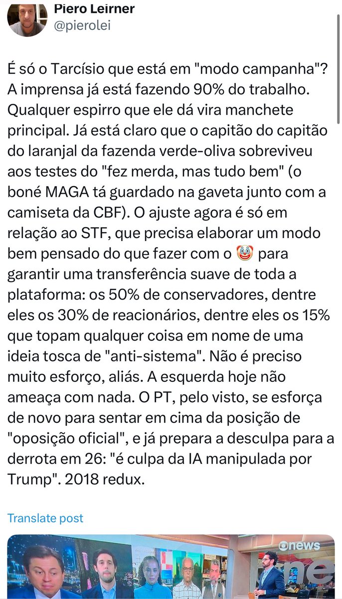 Notar: essa questão de transferência de voto é chave. Não rolou pra 2022 quando tentaram construir a chapa Moro/ Santos Cruz. Moro ficou com a imagem de traidor pros +- 30% Bolsonaristas. Engajavam (negativamente) mais com postagens de ambos do que do próprio PT.
Podendo crescer