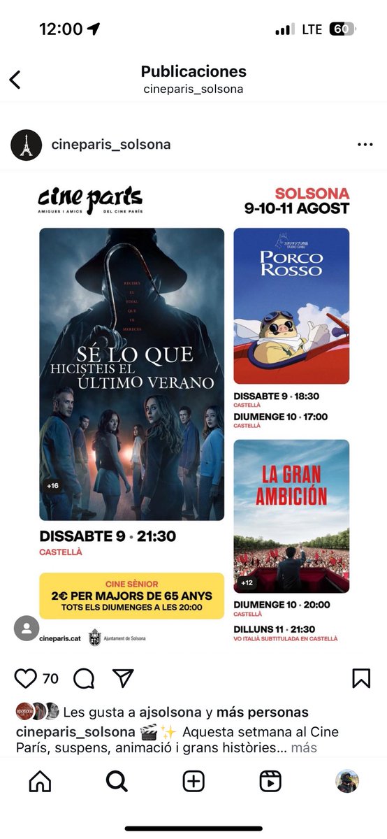 <a href="/lloberenc/">Lloberenc</a> Pur cinisme… Allà on governeu i oferiu ajuts a cinemes, no imposeu cap obligació de català. Al cinema de Solsona el català és residual! I no em deixa enviar més fotografies, pero cada cap de setmana 3/4 del mateix