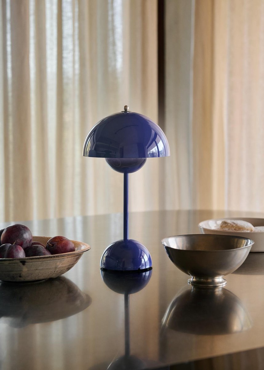 trithouse's tweet image. Introducing &amp;amp;Tradition @andtradition, where timeless design meets modern living. The VP9 lamp mirrors the iconic Flowerpot table lamp in a more petite, portable form.