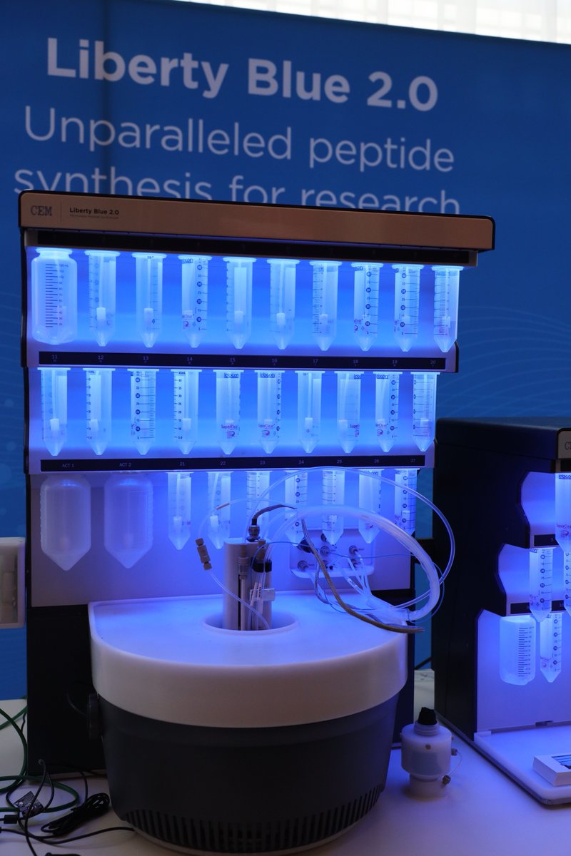 The Liberty Blue 2.0 Peptide Synthesizer from our Platinum Sponsor, <a href="/cemcorporation/">CEM Corporation</a>, looks as impressive as it performs here at #EPSC2025. Lit up at the booth, it’s a standout example of innovation driving peptide science forward. Stop by their booth to see it in person!