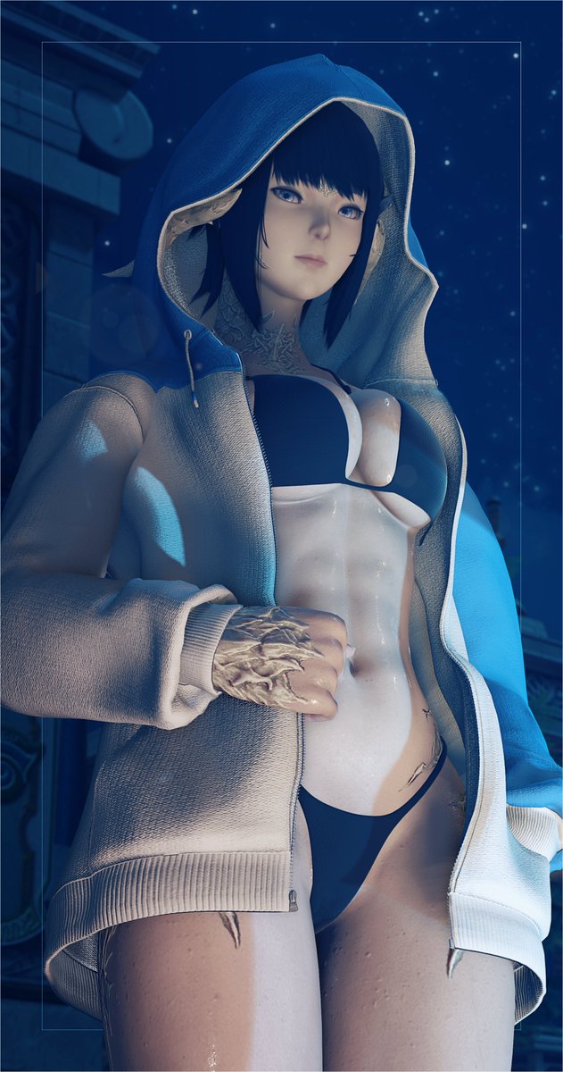 It's cold in Old Sharlayan, but thankfully a warm, cosy hoodie goes a long way~ =w=
Featuring bluuuu seiso lizer💙🦎<a href="/WorthlessBlue/">Blu'Ra</a> 
#au_ra | #femra | #gposers | #raen