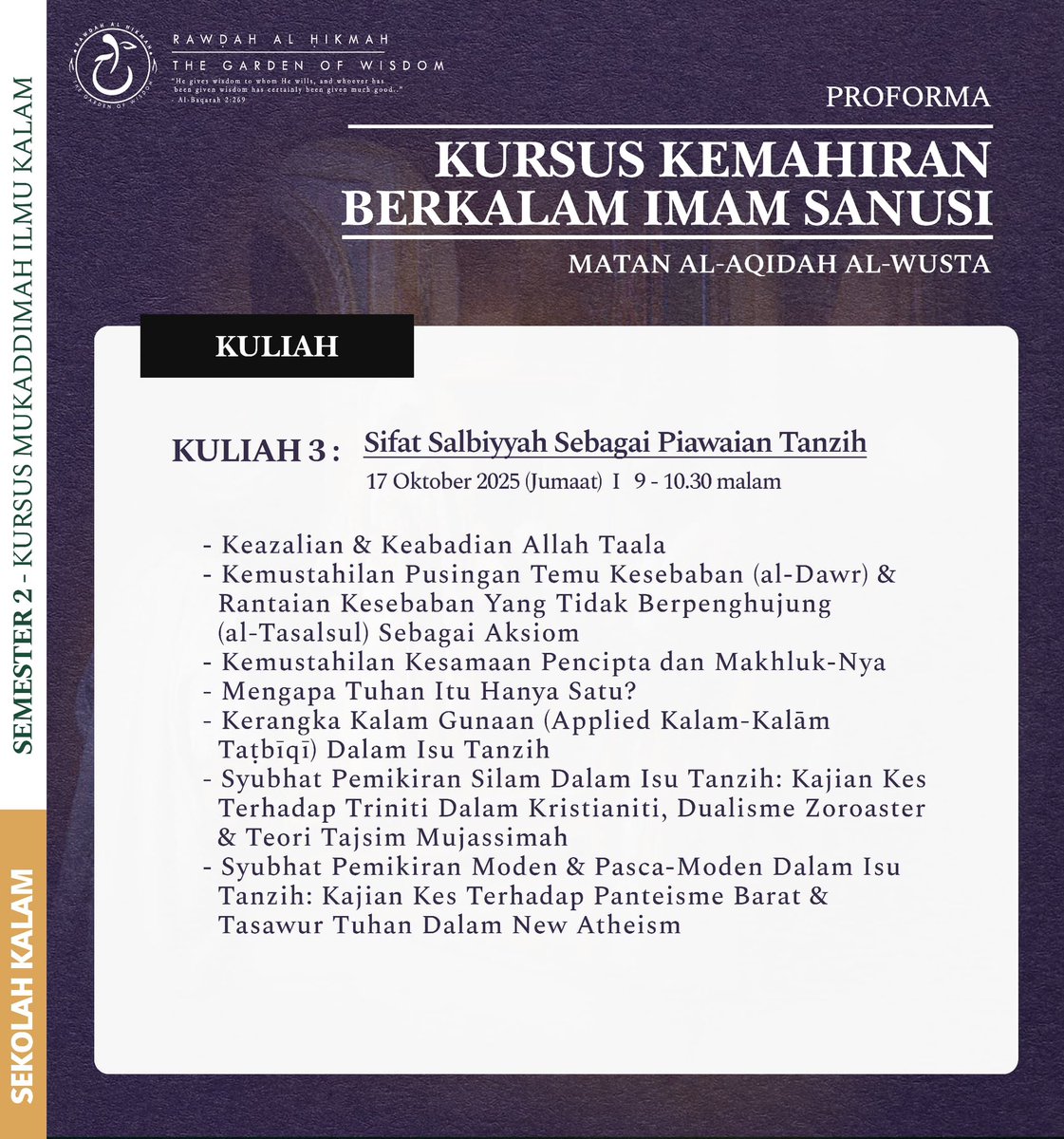 For those who are interested in learning ilm kalam, highly recommend enrolling to this course. 

Jom, belajar ilmu kalam dengan sistematik &amp; bermodul. 

forms.gle/pS8USLJg3p9opc…