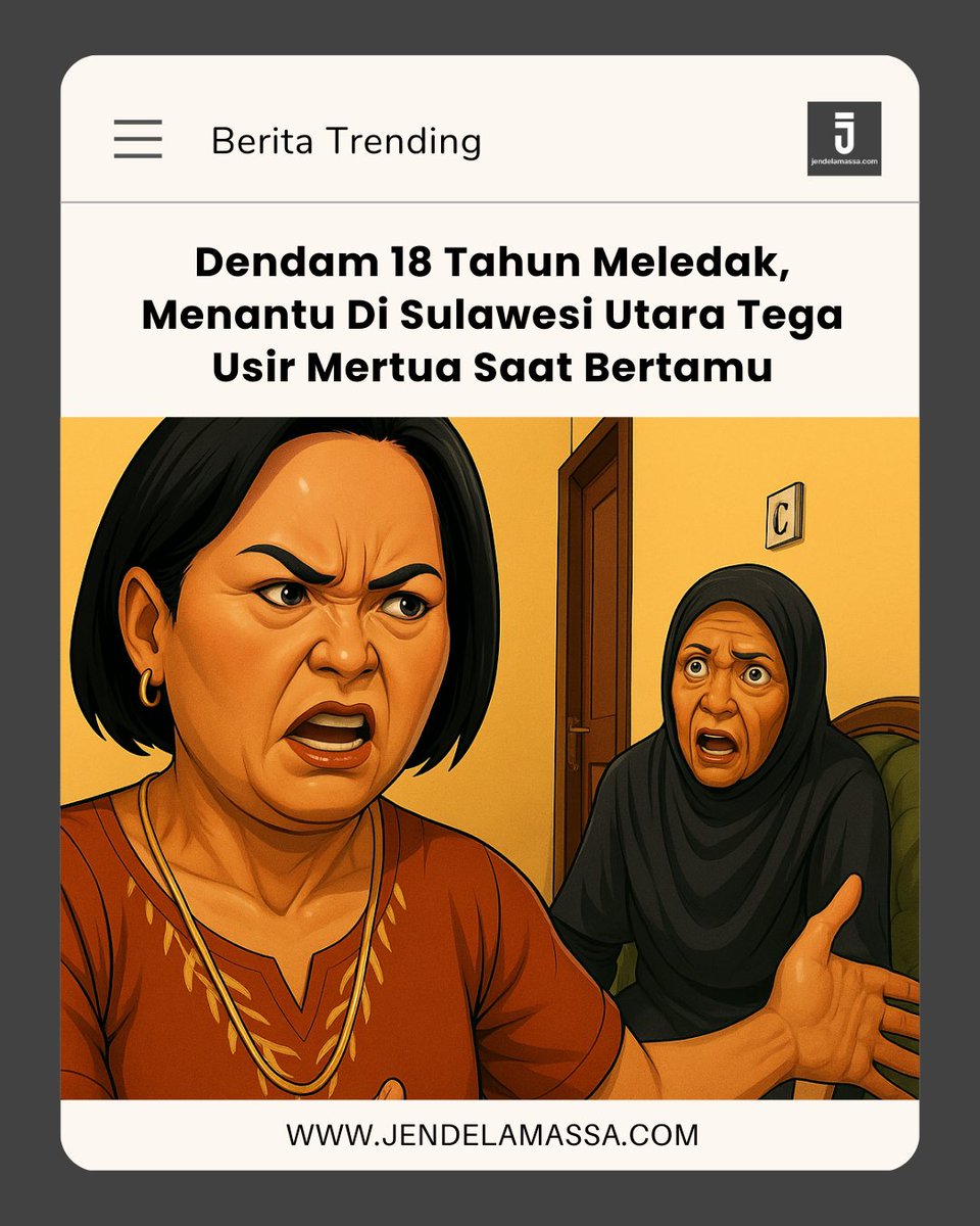 JendelaMassa's tweet photo. Sebuah video viral memperlihatkan Sherly, seorang menantu di Sulawesi Utara, mengusir ibu mertuanya yang sudah lanjut usia.

🔗Baca selengkapnya di sini : https://t.co/24nnwbp007

#mantu #durhaka #menantu #SulawesiUtara Gedung DPR RI Arhan Azizah Salsha #aespaRichMan https://t.co/m3NePDMaeL