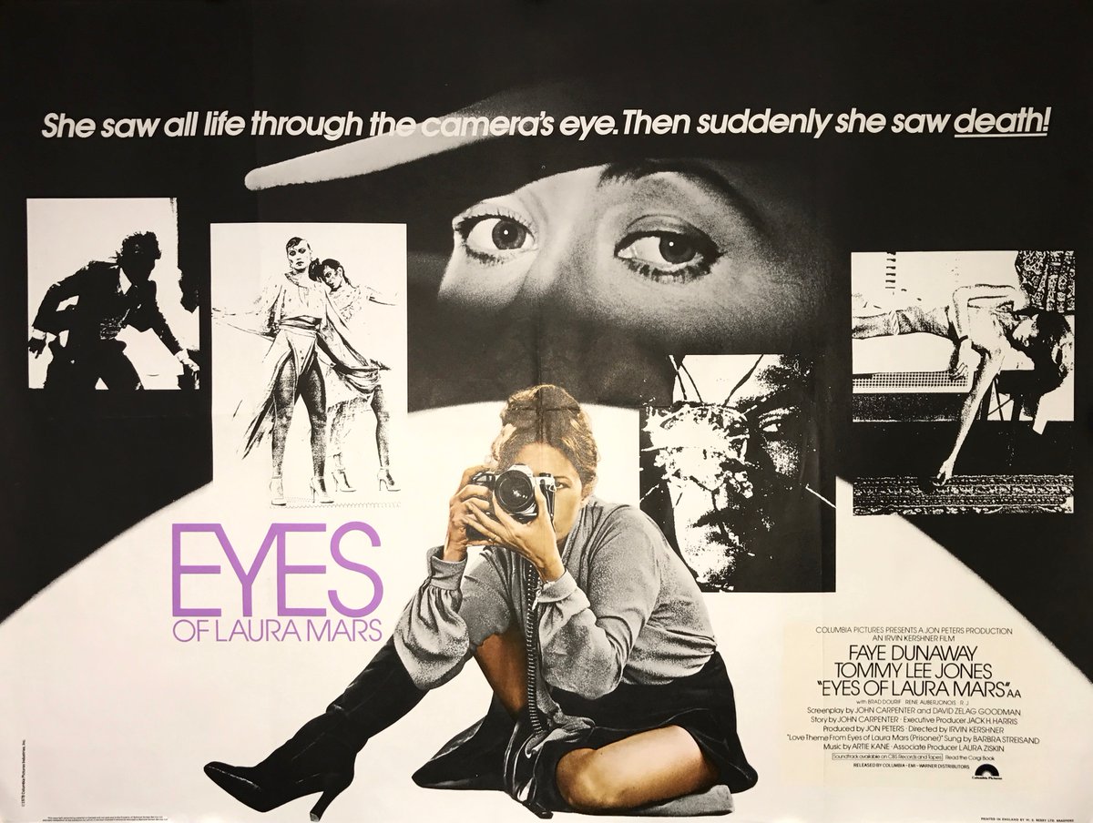 Film Noir UK (@filmnoiruk) on Twitter photo 'She saw all life through the camera's eye. Then suddenly she saw death!'
Get yourselves over to <a href="/TalkingPicsTV/">Talking Pictures TV</a> later tonight, 10:15PM, for #NeoNoir Eyes of Laura Mars (1978). Starring starring Faye Dunaway, Tommy Lee Jones, Brad Dourif, René Auberjonois, and Raul Julia. 'She saw all life through the camera's eye. Then suddenly she saw death!'
Get yourselves over to <a href="/TalkingPicsTV/">Talking Pictures TV</a> later tonight, 10:15PM, for #NeoNoir Eyes of Laura Mars (1978). Starring starring Faye Dunaway, Tommy Lee Jones, Brad Dourif, René Auberjonois, and Raul Julia.